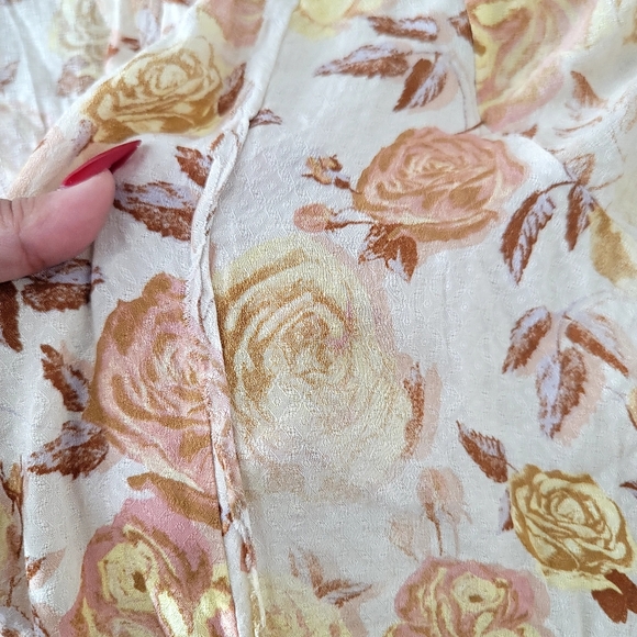 Free People Floral Bodysuit Large  Romantic Bell Sleeve | Western Gothic Nwot - Picture 10 of 17